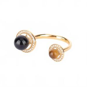 NEW BUDHAGIRL women's mini orbit ring in black onyx